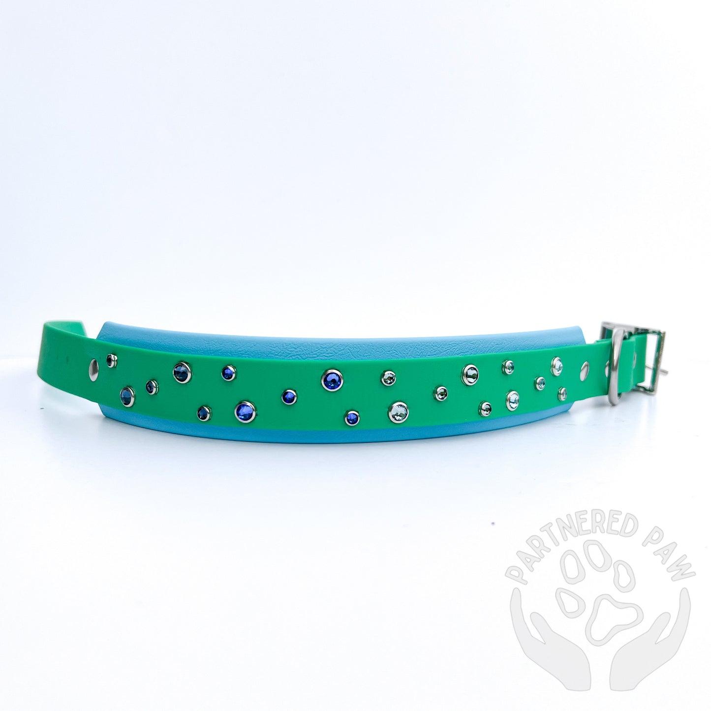 Emerald/Sky Blue Biothane Collar Ready to Ship