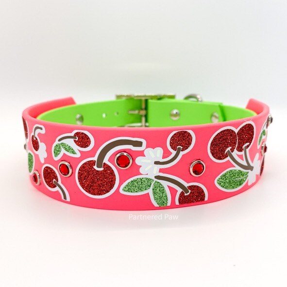 Cherry Bomb Wide Dog Collar