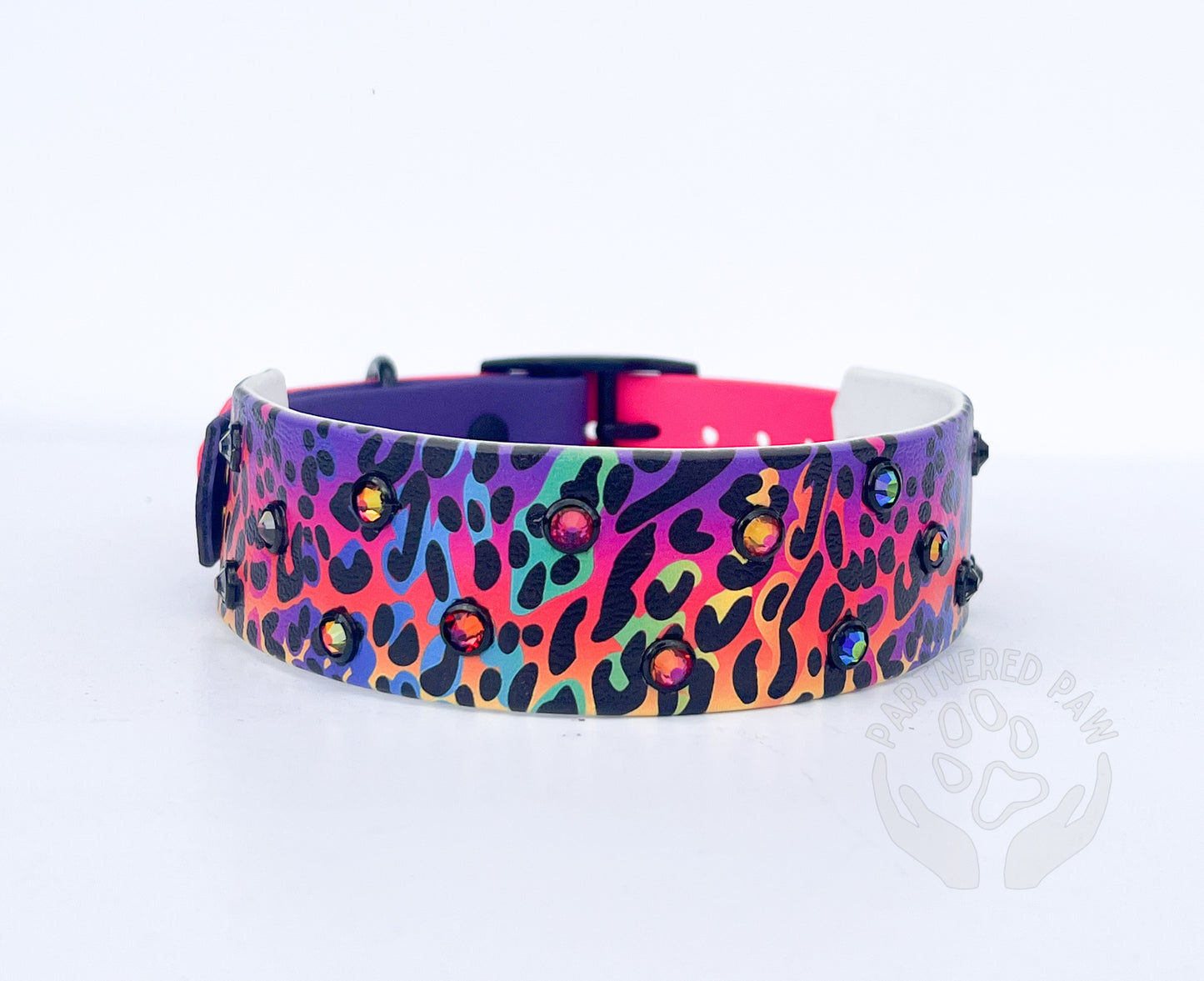 15-18" UV Printed Leopard Biothane Collar Ready to Ship