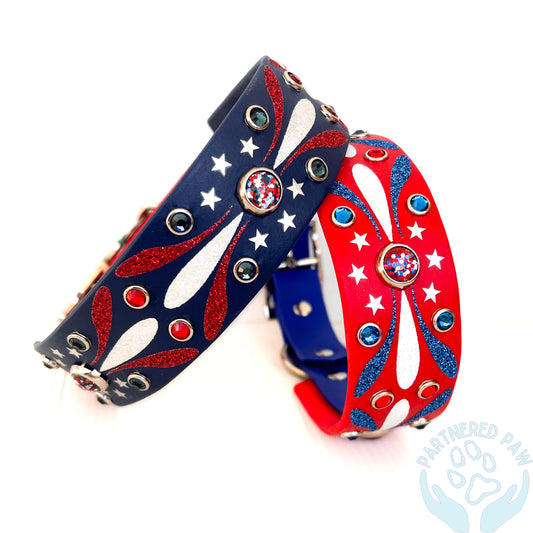 Stars and Stripes Wide Dog Collar