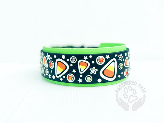 Candy Corn Potion Wide Dog Collar (Glow in the Dark)