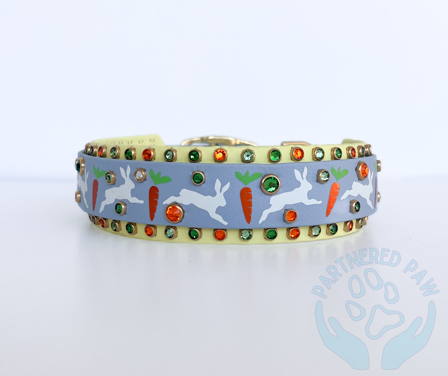 2” Wide Bunny Garden Biothane Dog Collar