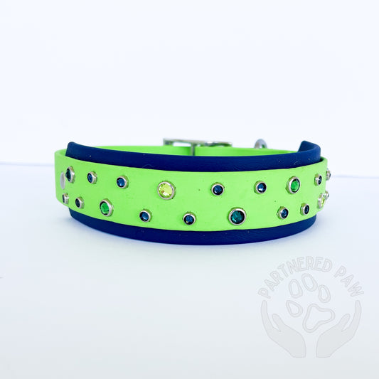 12.5”-15.5” Lime/Hunter Green Biothane Collar Ready to Ship