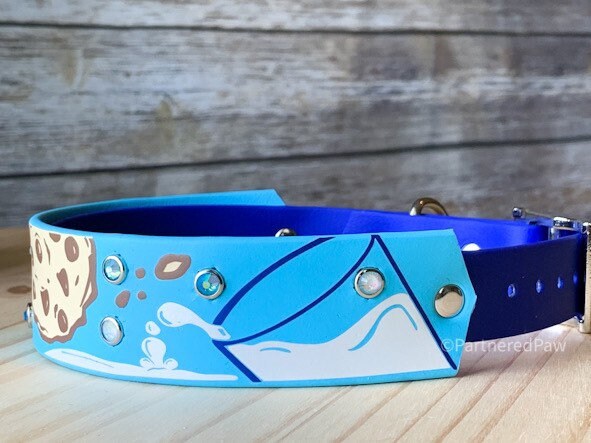 Cookies and Milk 1.5" Wide Biothane Dog Collar