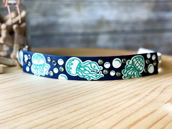 Jelly Fish Glow in the Dark 1.5" Collar