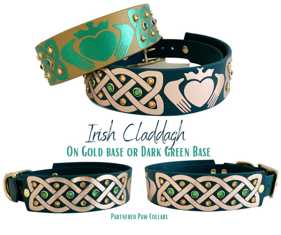 Irish Claddagh 1.5" Dog Collar