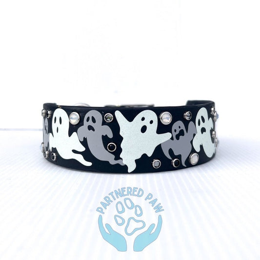 Spooky Ghost (Glow in the Dark) 1.5" Wide Dog Collar