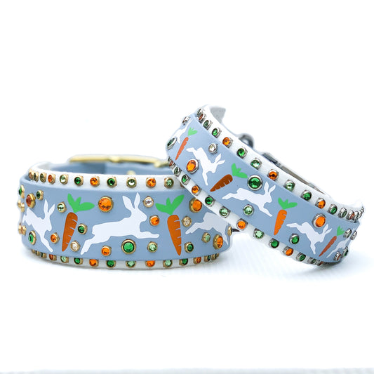 Bunny Garden Wide Dog Collar